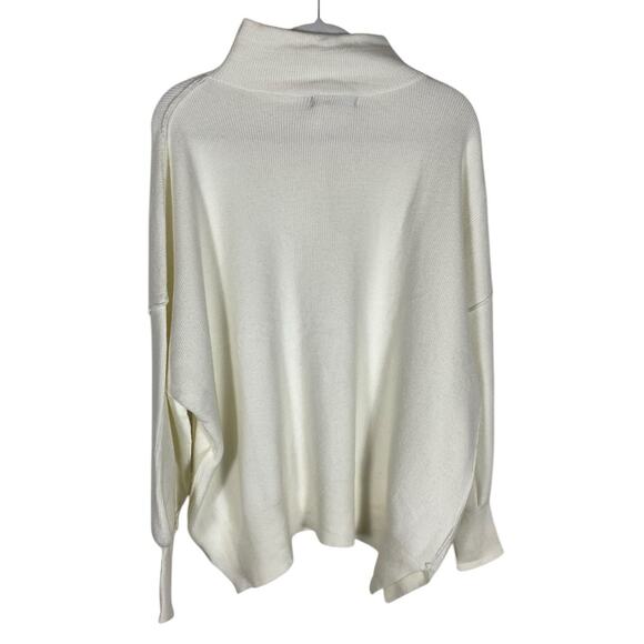 NWT Women's Lillusory White Pullover Half Button Mock Neck Viscose Sweater Med - Picture 4 of 6